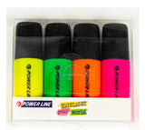 Power Line Fluorescent Highlighters Set Of 4-Multicolor