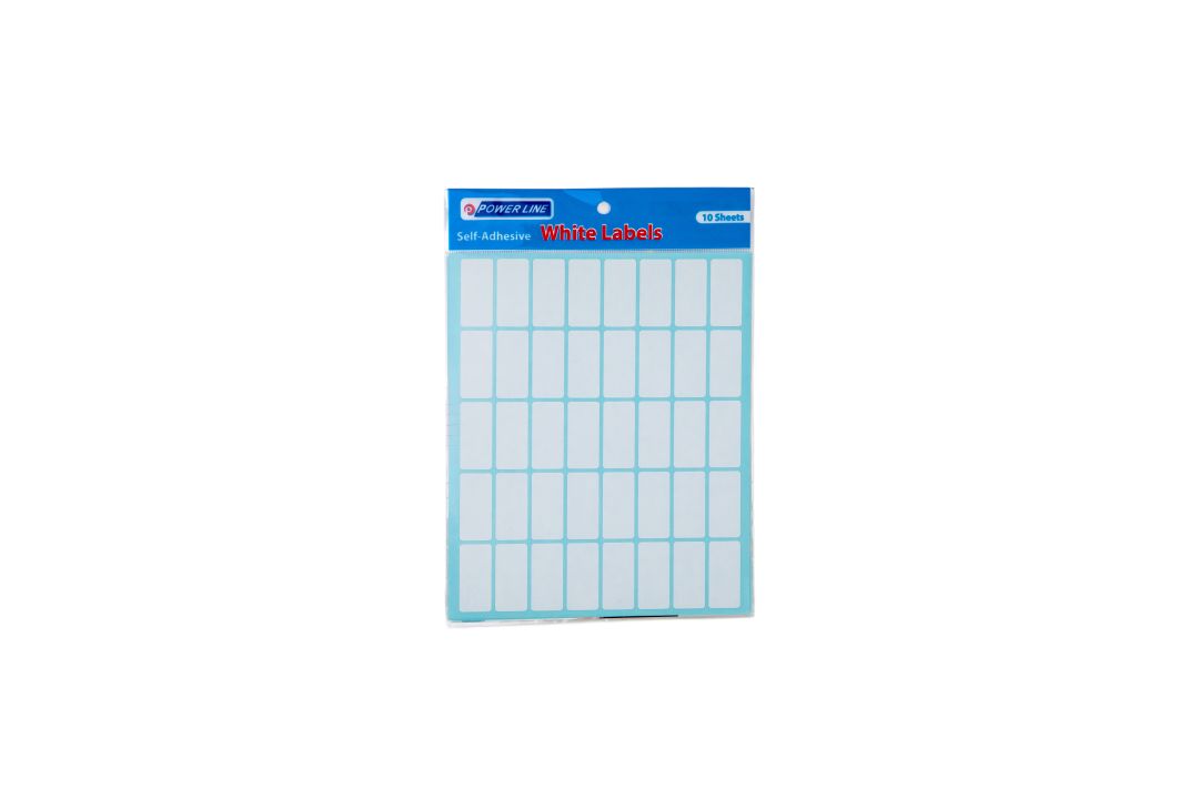 Power Line Self-Adhesive Labels-White