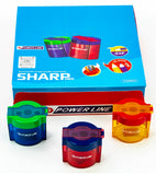 Power Line Dual-Hole Pencil Sharpener With Shaving Reservoir Red