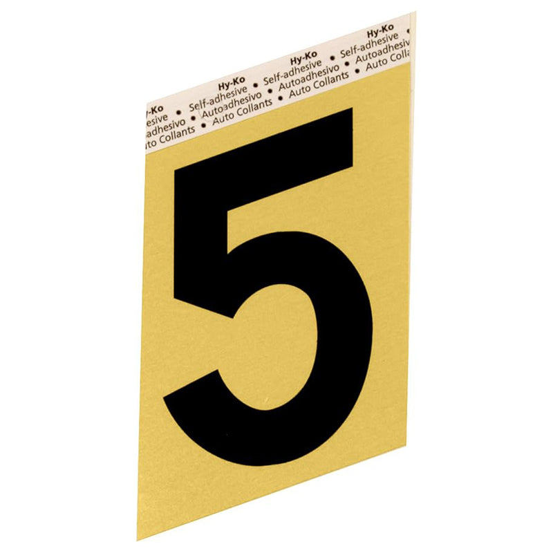 Hy-Ko Address Number 3-1/2 Alugg-25/5 - Black-Gold