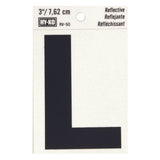Bend And Peel Black On Silver Reflective Vinyl Letter L