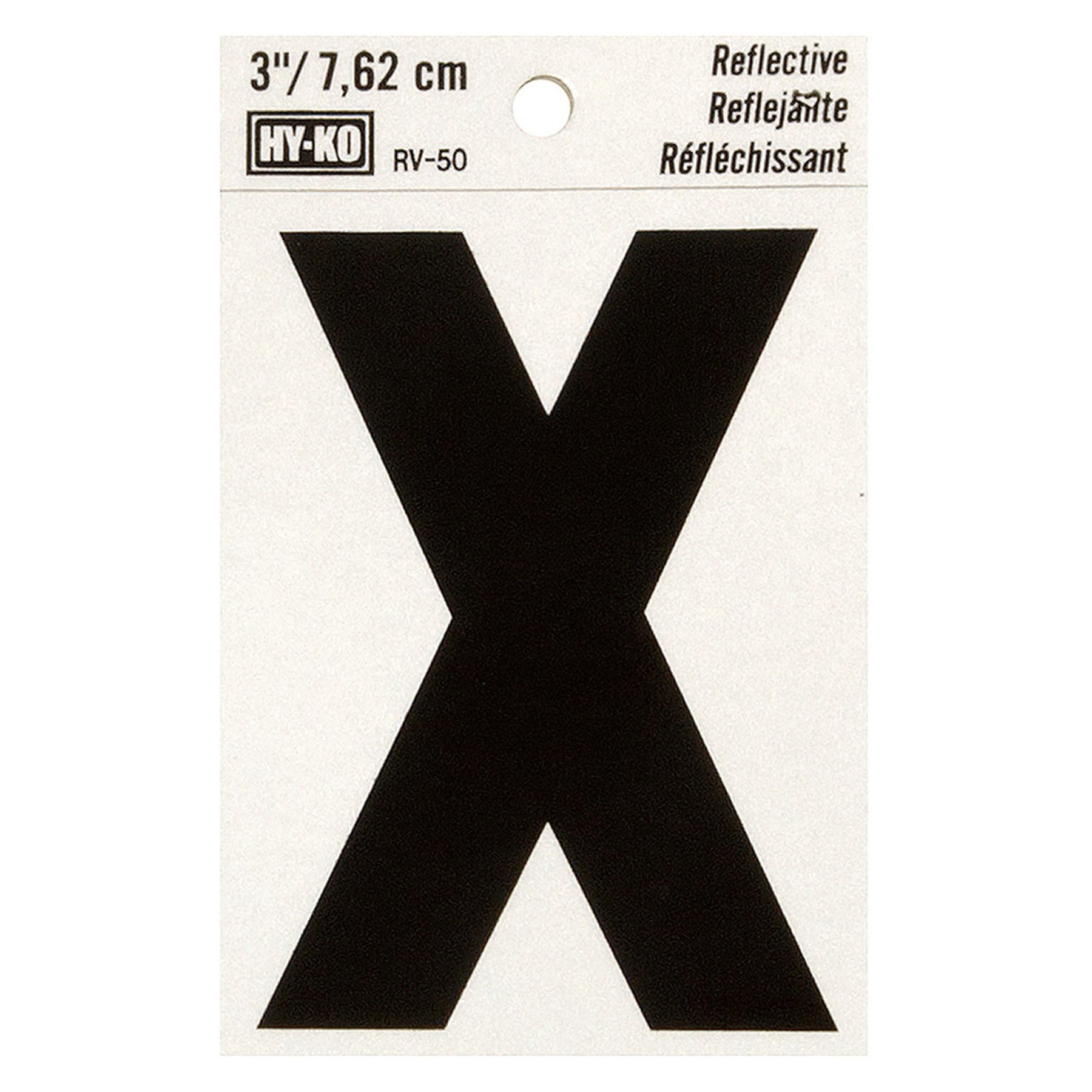 Reflective Black Letter -X