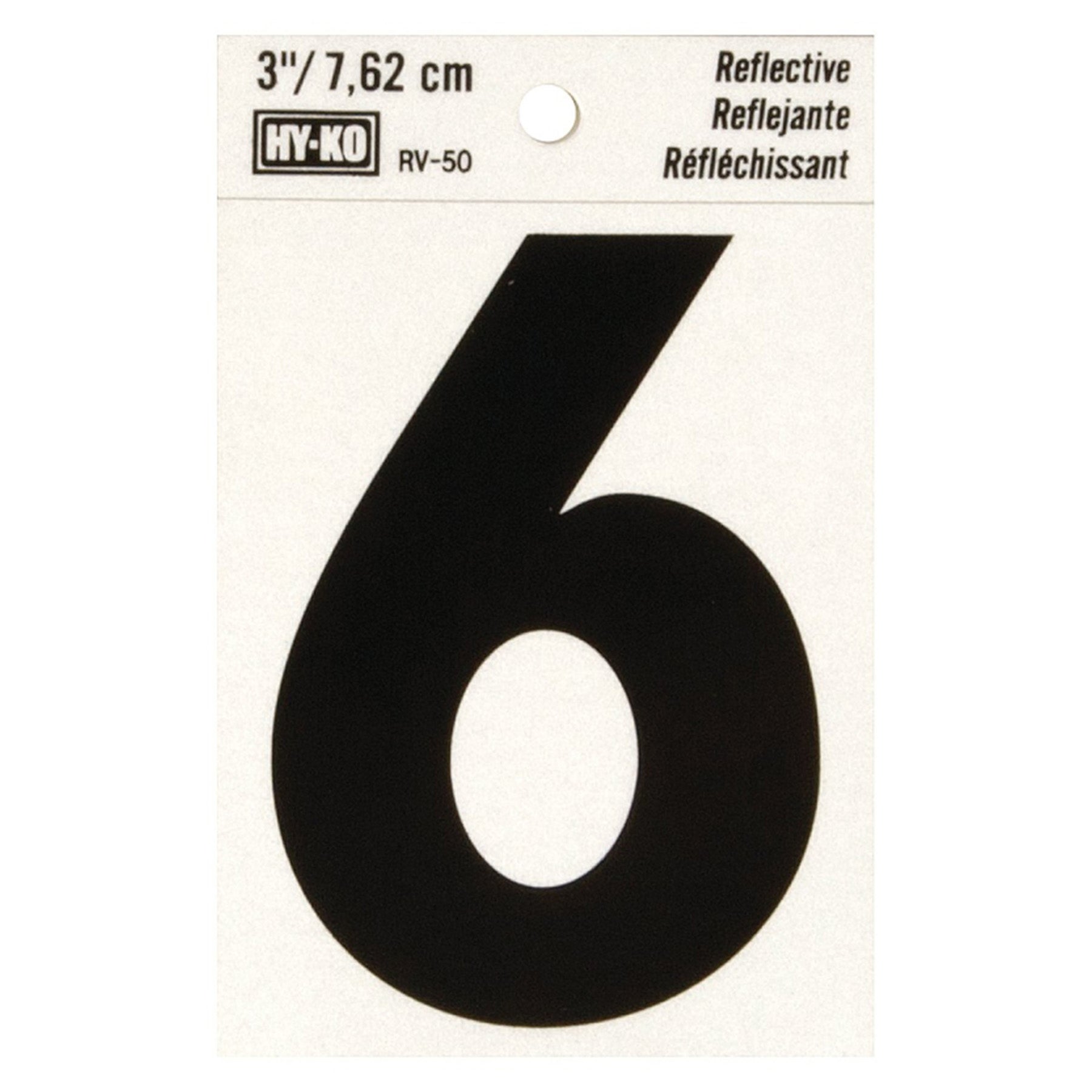 Reflective Black Number - 6