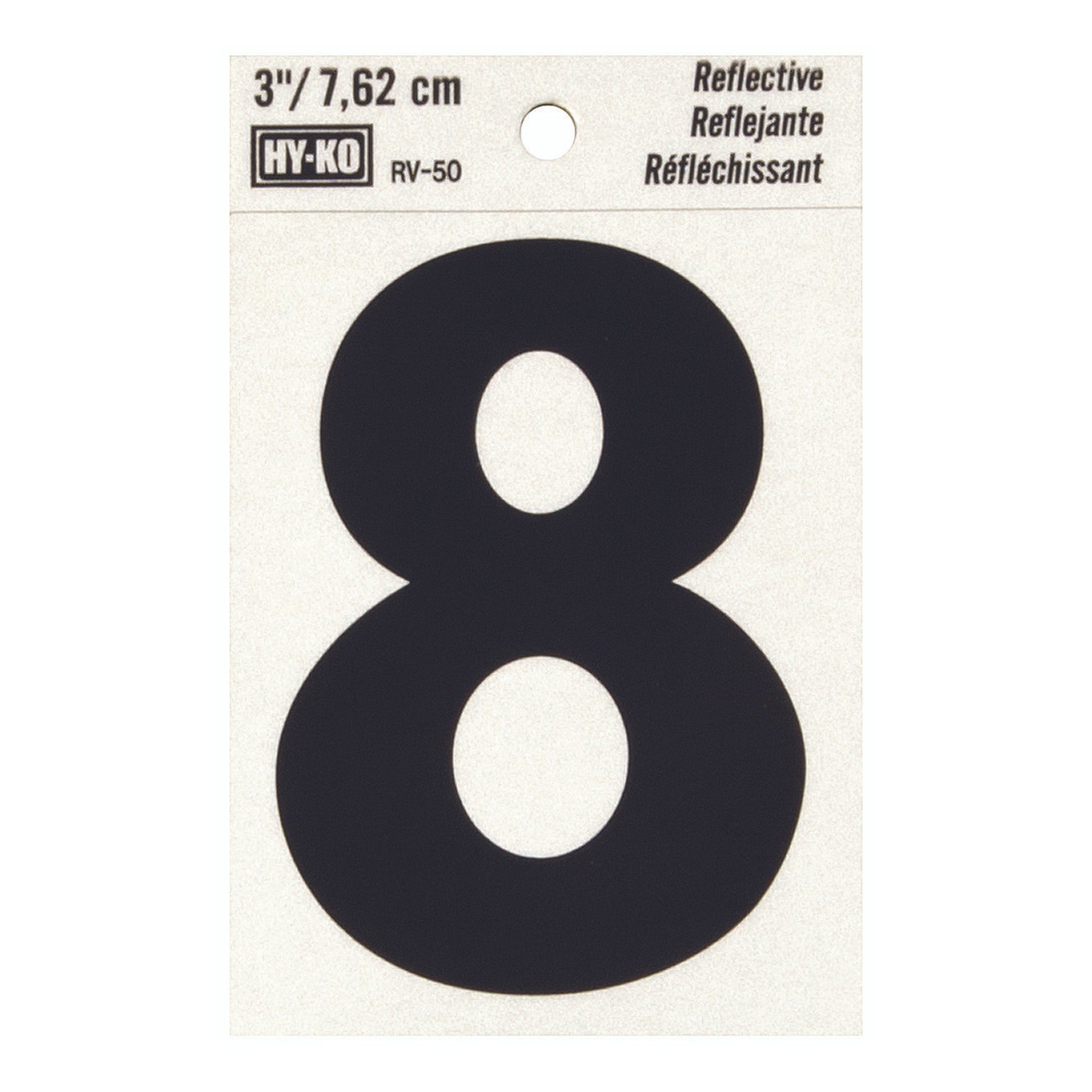 Reflective Black Number - 8
