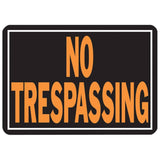 Hy-Ko No Trespass Sign-Orange&Black