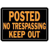 Hy-Ko Post No Trespass Sign-Orange&Black