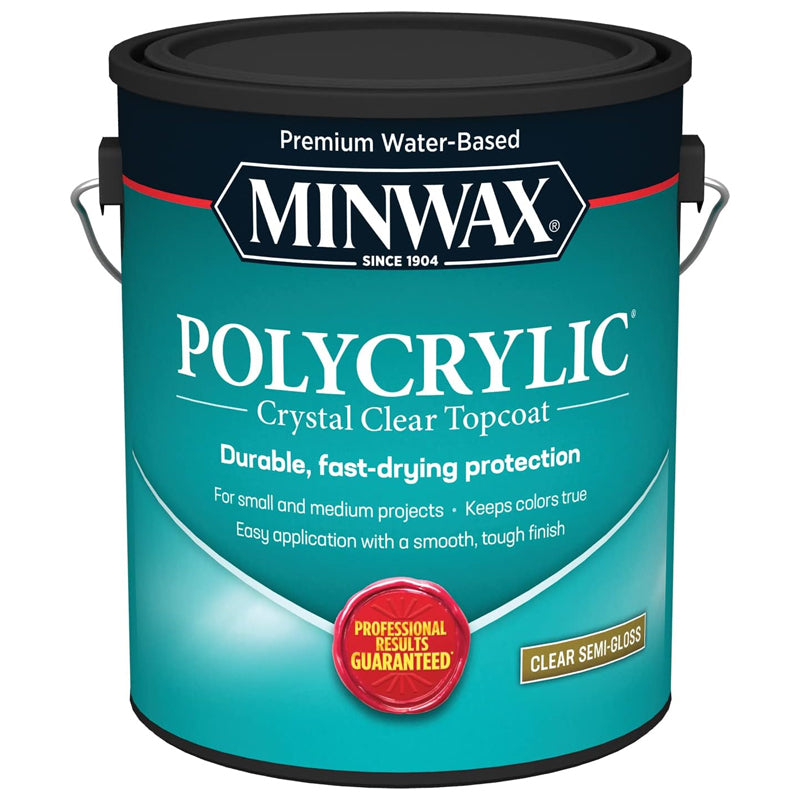 Minwax Polycrylic Semi Gloss 1 Gallon-Clear