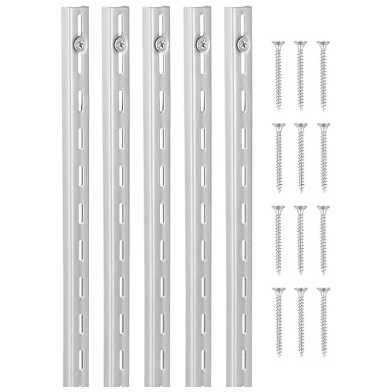 Knape&Vogt Twin Slotted Rod Silver 9 Inch-White