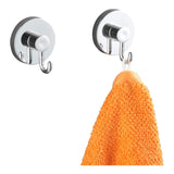 Vacuum-Loc Hook - Set of 2, Plastic, 2.4 x 2.6 x 2 inch, Chrome