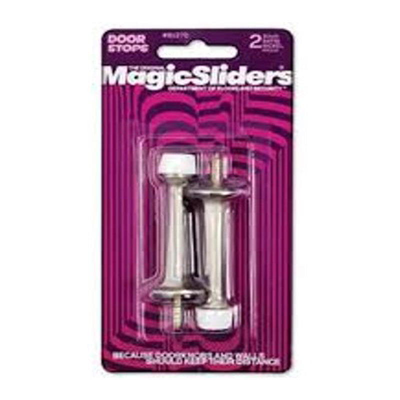 Magic Sliders 2Pc Rigid Door Stopper 3" Satin Nickle- - Silver