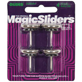 Magic Sliders 4Pc Nail-On Glider Steel Based 1-1/16" - Silver