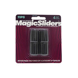 Magic Sliders 4Pc Rubber Leg Tips 3/4" - Black