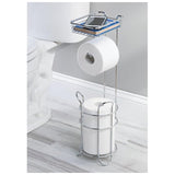 Inter Design -York Lyra Roll Stand Plus With Shelf- Chrome - Silver