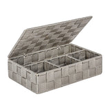 سلة حمام مع غطاء - رمادي