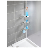 Wenko Telescopic Corner Shelf, Shiny – Premium - Silver