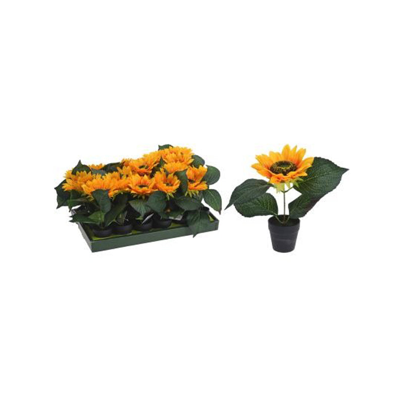 Artificial Sunflower In Pot 22Cm - Multicolor