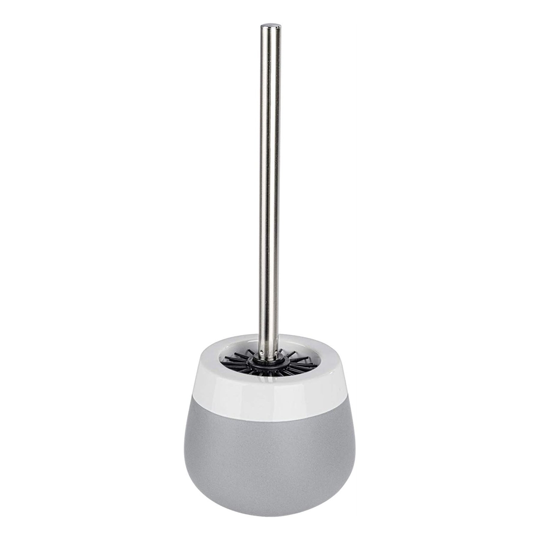 Toilet Brush with holder, Grey & White