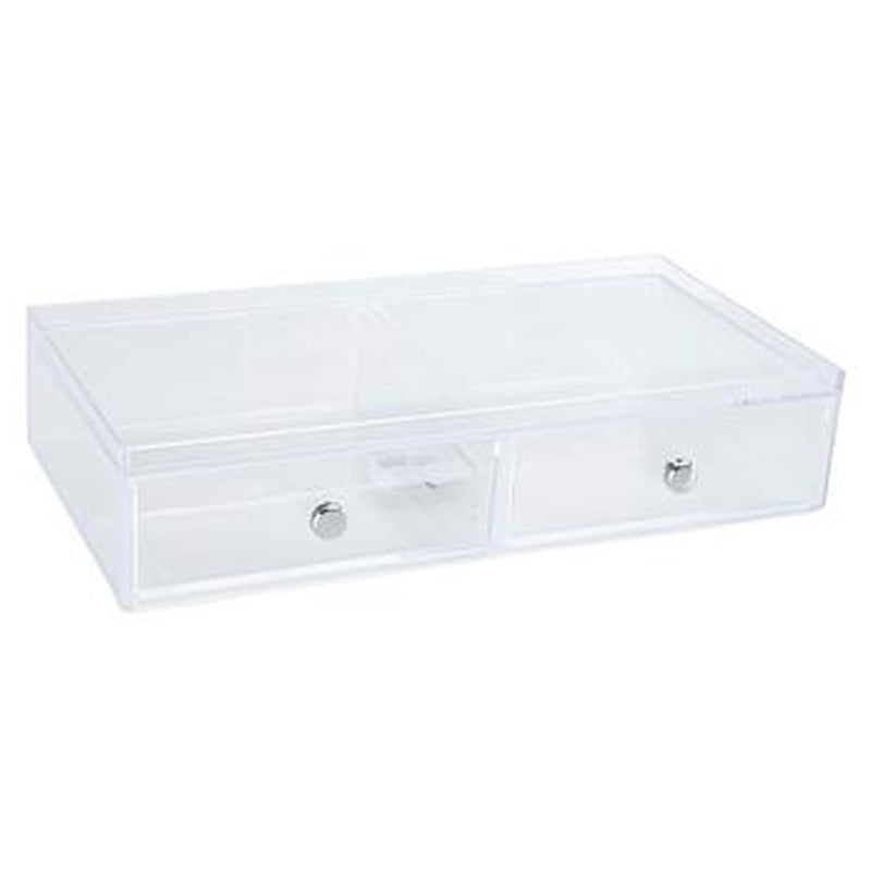 Idesign 2-Drawer Wide Organizer-Clear