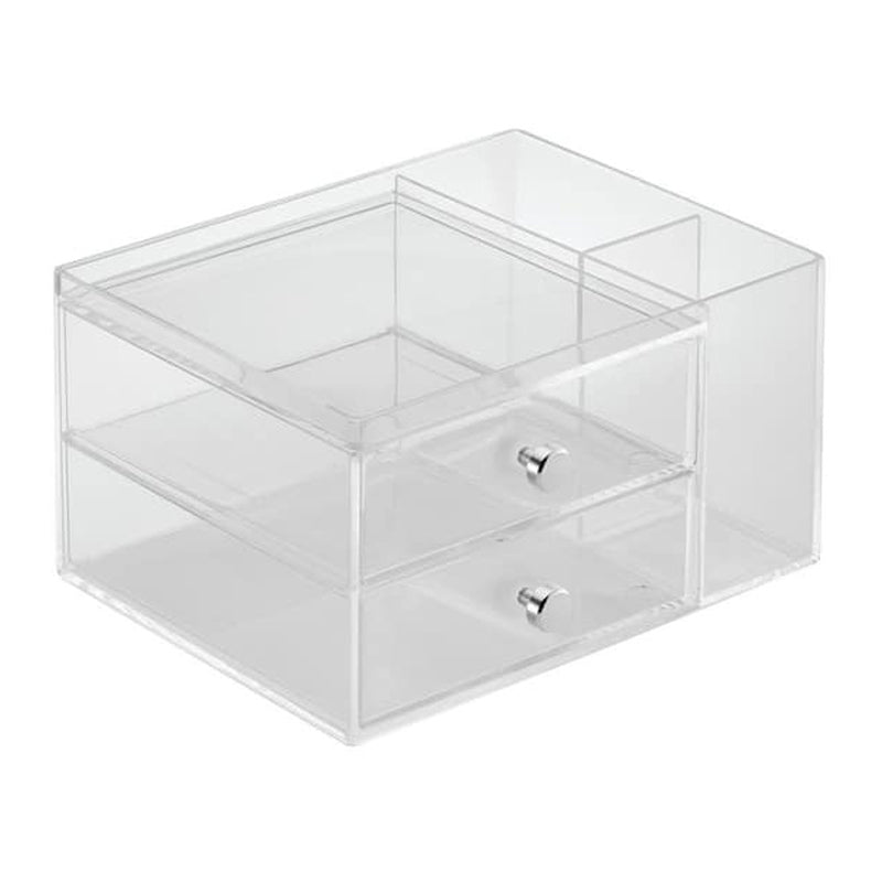 Idesign Drawers W/Side Organizer- 2 Drawer, -Clear