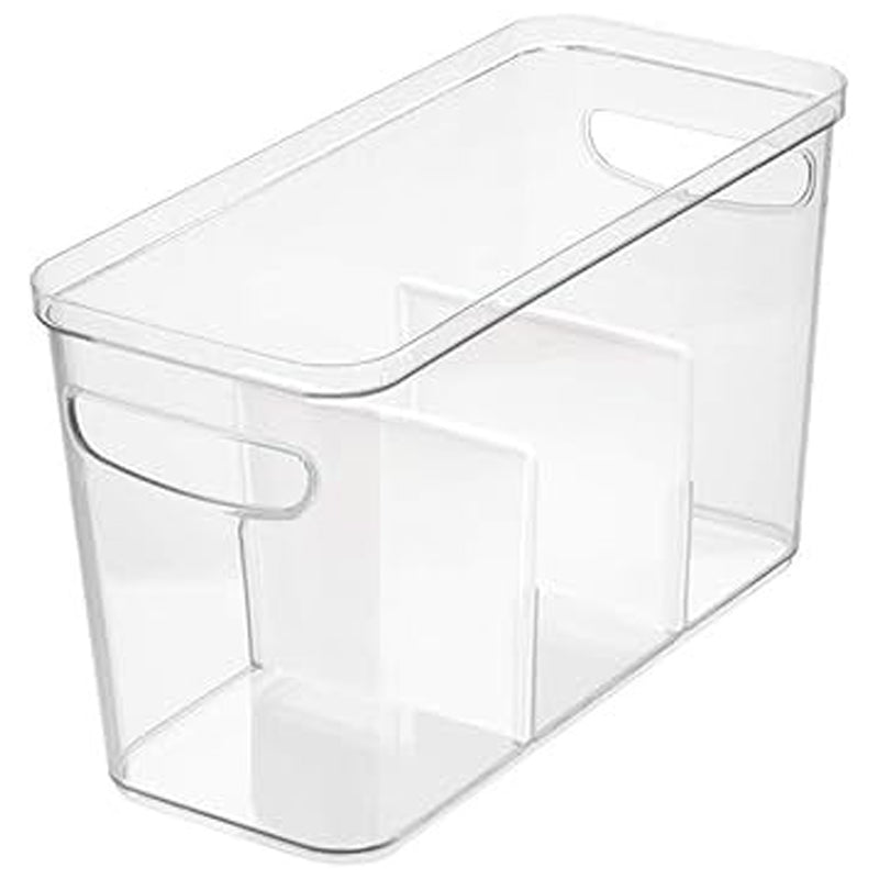 Inter Design Crisp Divided Bin 6X14X8 Clear Matte - White