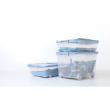Storage box with lid & wheels - Blue