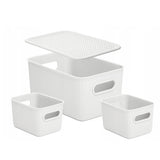 Set of Storage boxes with handle - White