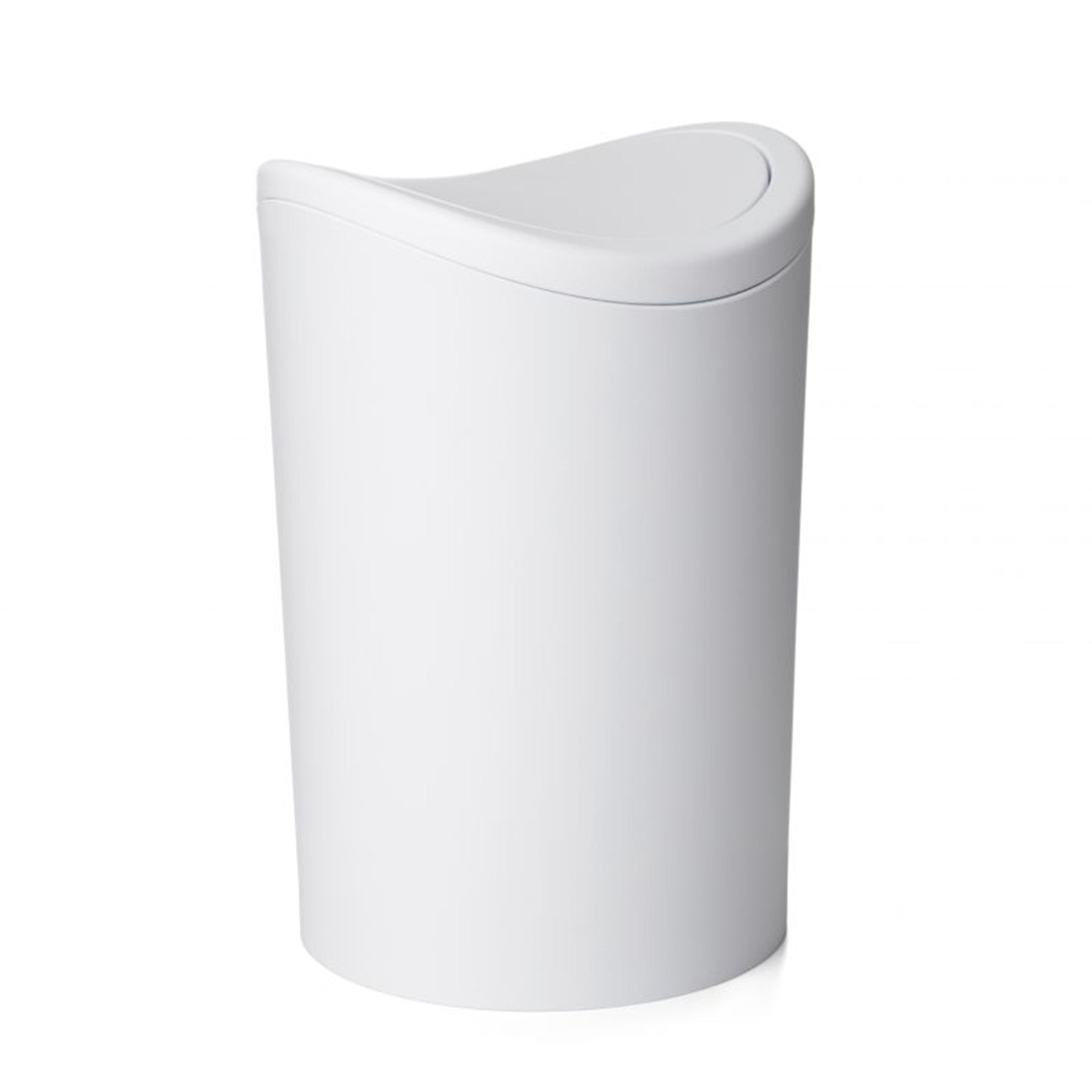 Dustbin with swing lid, White