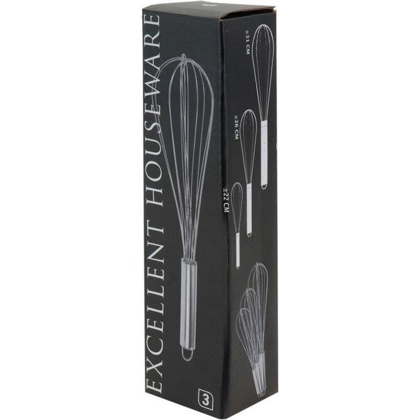 3 Pieces Whisks Set, Silver