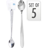Spoon Long Set Of 5Pcs-Silver
