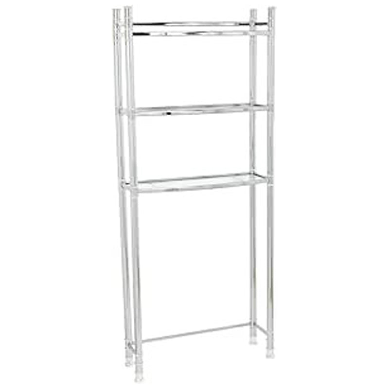 Zenna Home 3-Tier Over-The-Toilet Bathroom Space Saver Shelf – Chrome-Silver
