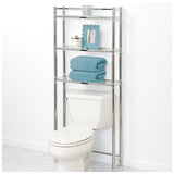 Zenna Home 3-Tier Over-The-Toilet Bathroom Space Saver Shelf – Chrome-Silver