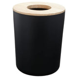 Idesign Eco Vanity Steel Waste Basket W/Lid Matte -Matte Black
