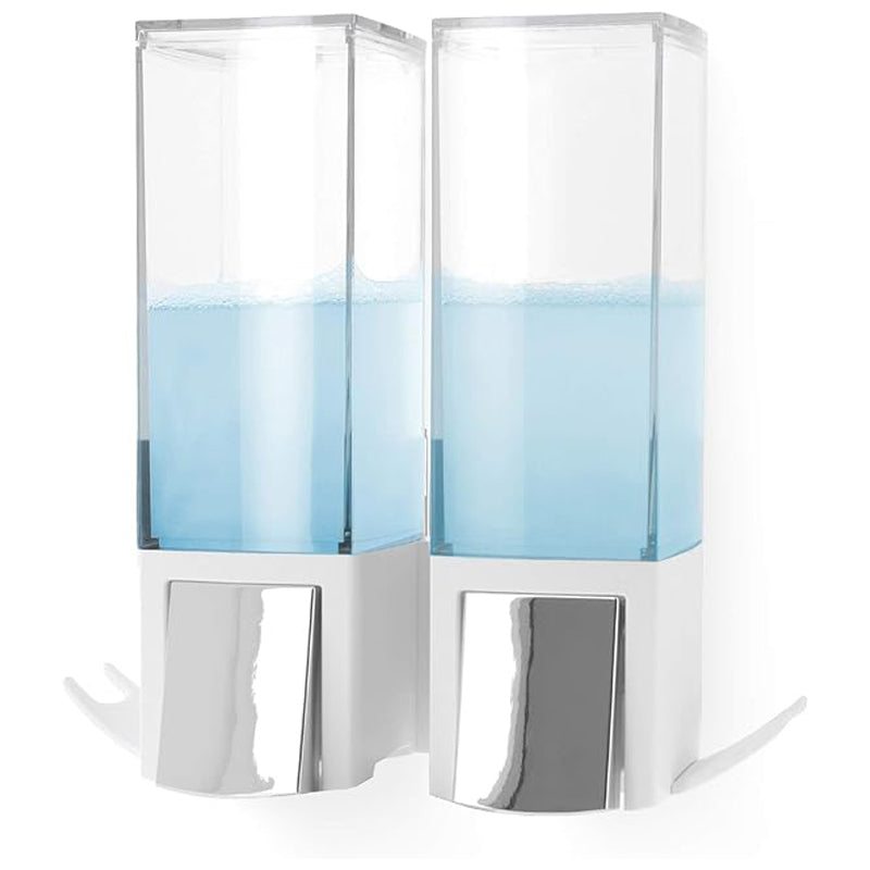 Compactor Double Shower Dispenser Wht-Clever - White