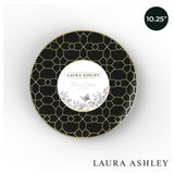 Luxe Party Patterned Dinner Round Plates 10Pc 10.25" - Black-Gold