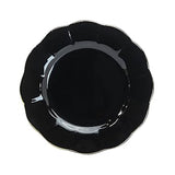 10Pc 8.5" Scalloped Salad/Dessert Plates Black