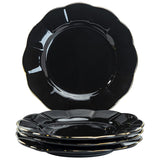 10-Pieces 10.7" Scalloped Mint Gold Dinner Plates With Clear Base-Black