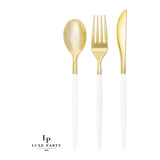 Luxe Party 32Pieces Chic Combo Cutlery Pack-Gold & White