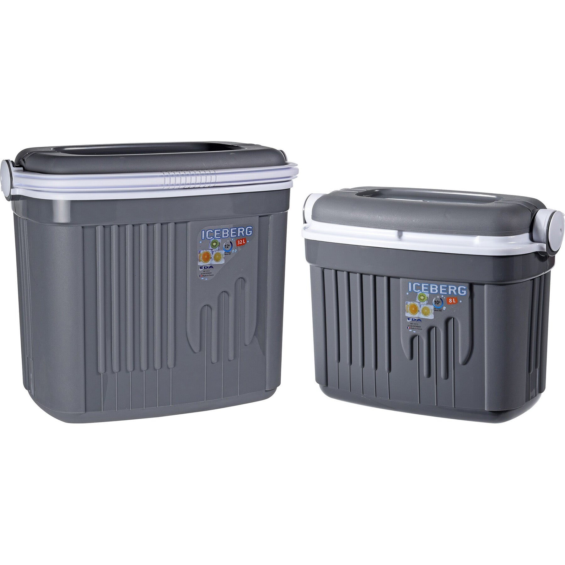 Set of 2 Cooler Boxes , Grey Color