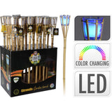 Garden Torch Bamboo With Led-Beige