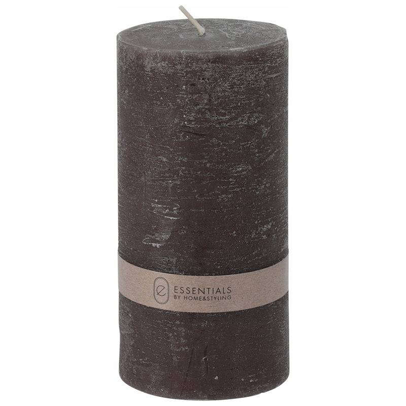 Home & Styling Candle Pillar 7X17Cm -Dark Taupe