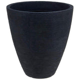 Koopman Plastic Flower Pot, Ribbed, 39 × 42 Cm-Dark-Grey