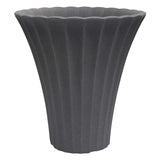 Flower Pot Ribbed Vase Grey 40X42Cm - Navy