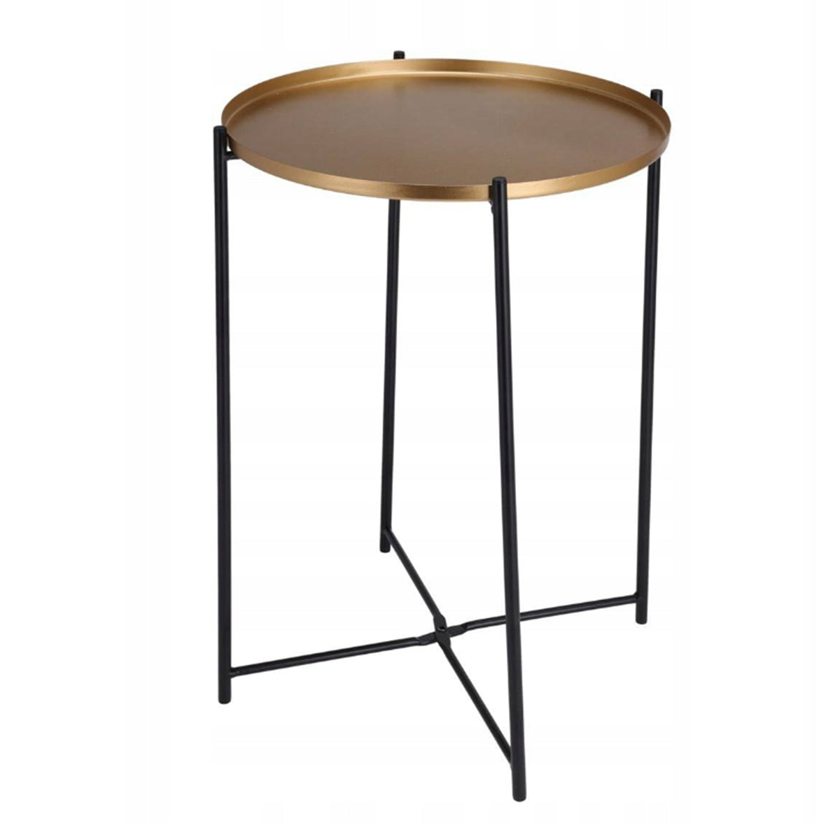 Side table with gold top
