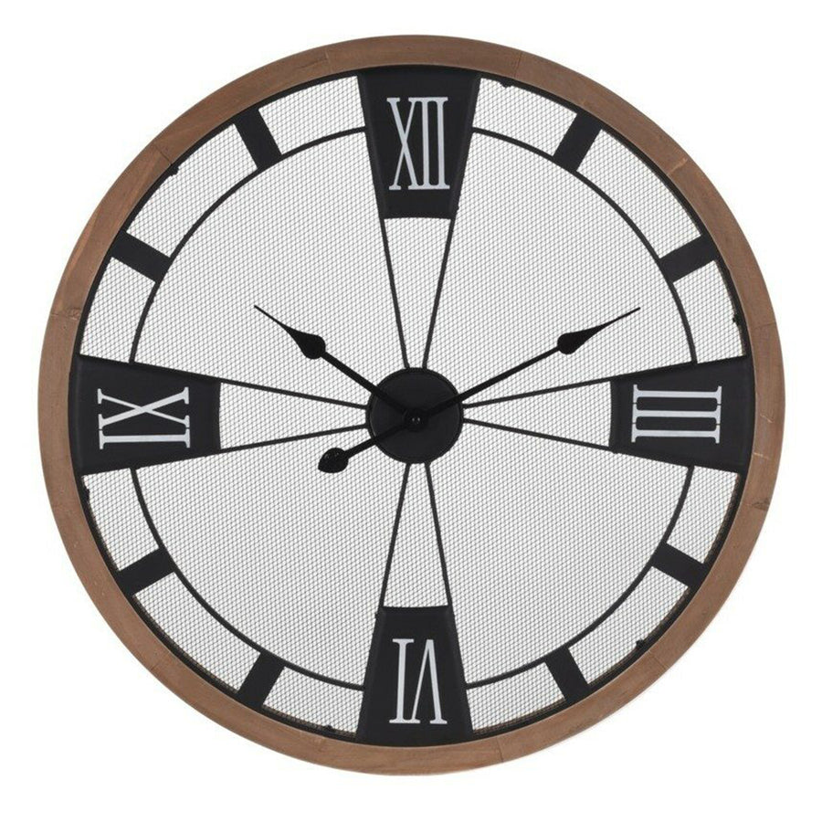 Industrial Clock In Wooden Frame