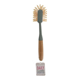 Dishwash Brush PP with Bamboo Handle - Grey