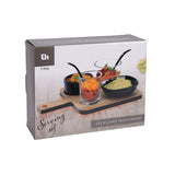 Excellent Houseware Serving Set On Tray Set 7Pcs-Black & Clear