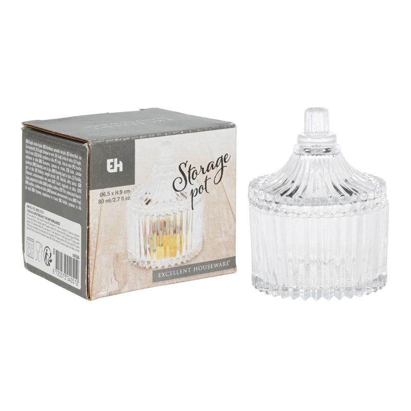 Bonbonniere Glass 80Ml With Lid-Clear