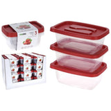 3Pcs Storage Boxes Set 1130Ml-Clear