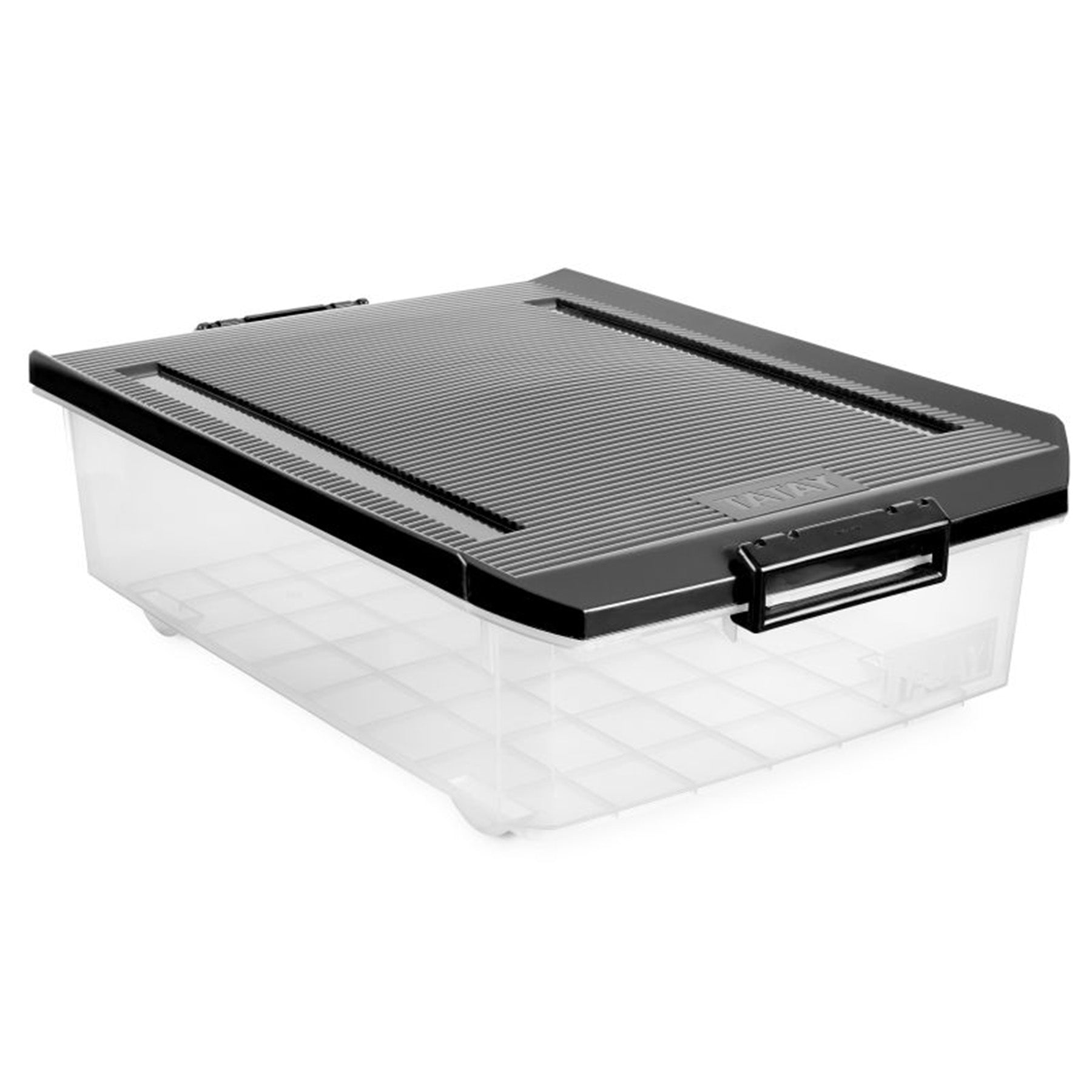Underbed storage box with wheels - Black/clear