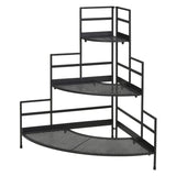 Plant Rack 3 Tier Corner Shape-Black